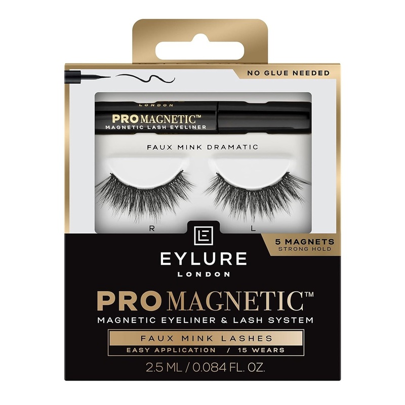 Eylure London Pro Magnetic Eyeliner & Lash System Faux Mink Dramatic 5 Magnets 0.084oz/ 2.5ml