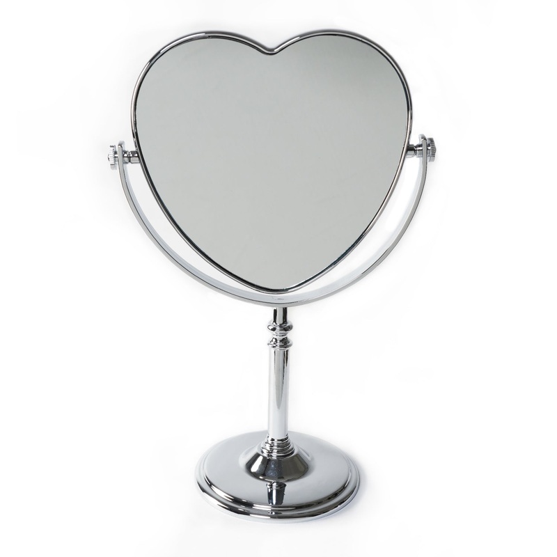 Double-Sided Heart Shaped Table Mirror 12