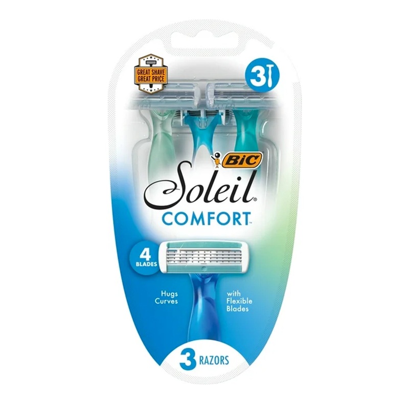 Bic Soleil Comfort Hugs Curves Women’s Razor 4 Blades Lames 3 Pack