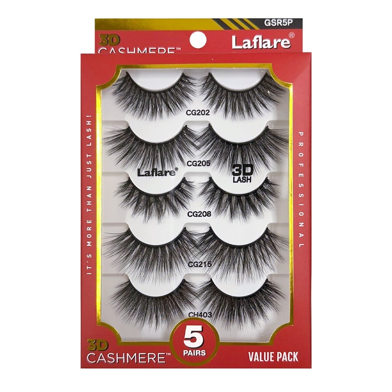Laflare 3D Cashmere Eyelashes Value Pack 5 Pairs DWWW847056295