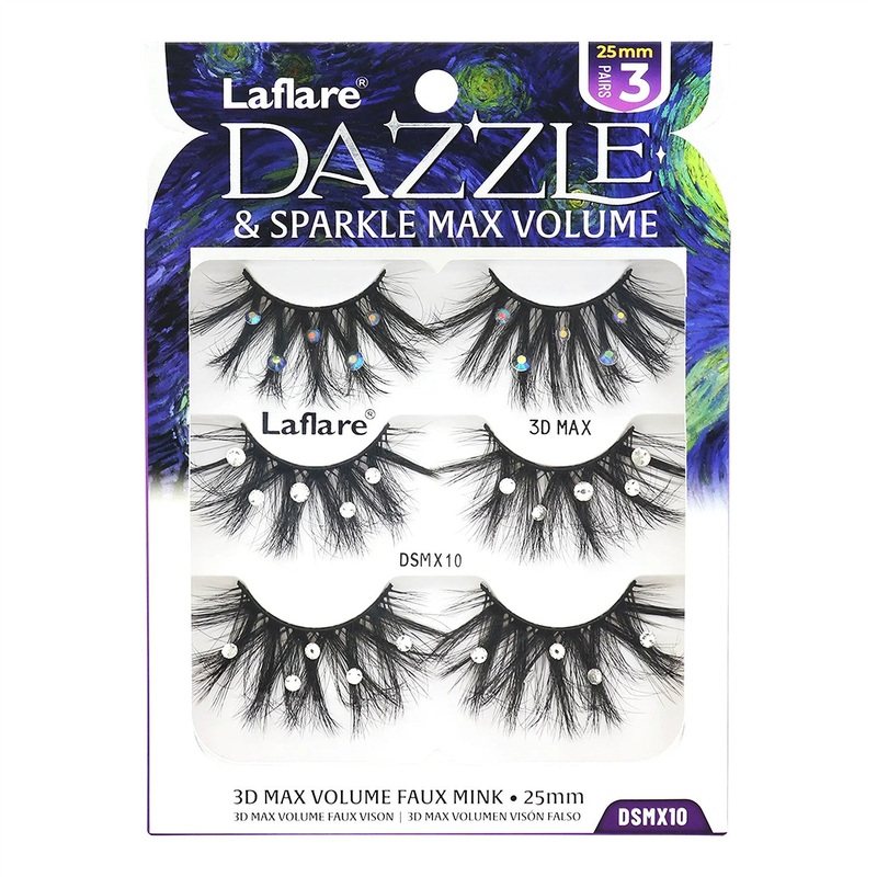 Laflare Dazzle & Sparkle 3D Max Volume Eyelashes 3 packs