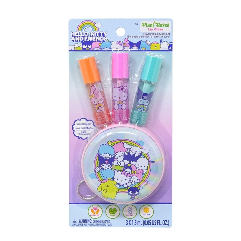 Hello Kitty & Friends Tin Coin Purse & Lip Balm 3pk
