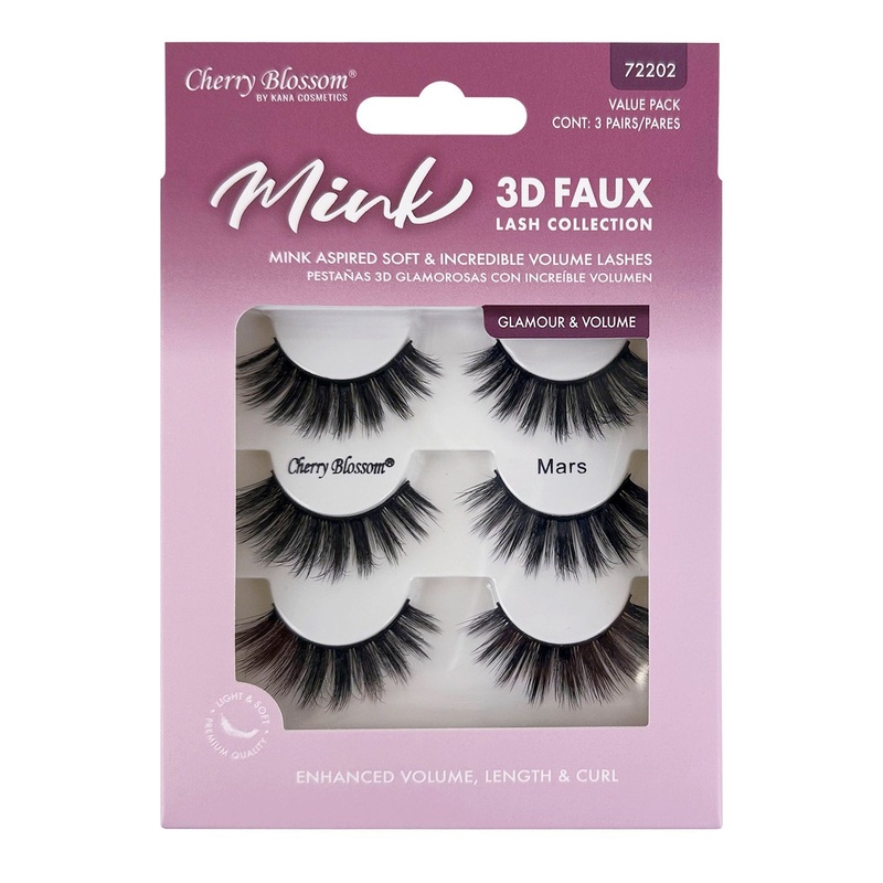 Cherry Blossom Faux Mink 3D Eyelashes 3 Pairs