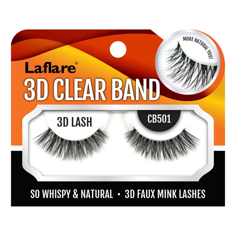 La Flare 100% Premium Silk Faux Mink 3D Clear Band Eyelashes