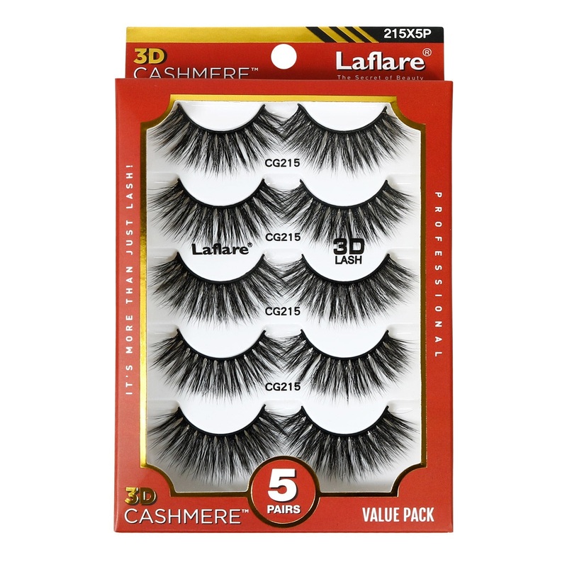 Laflare 3D Cashmere Eyelashes Value Pack 5 Pairs DWWW847055509