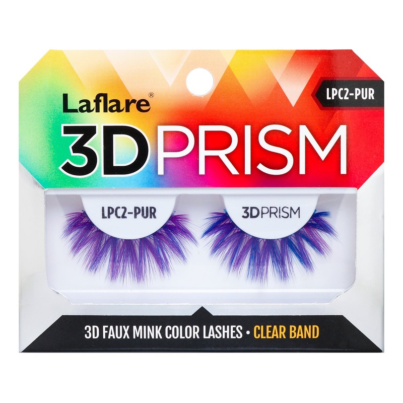 Laflare Faux Mink Clear Band 3D Prism Color Eyelashes DWWW847055013