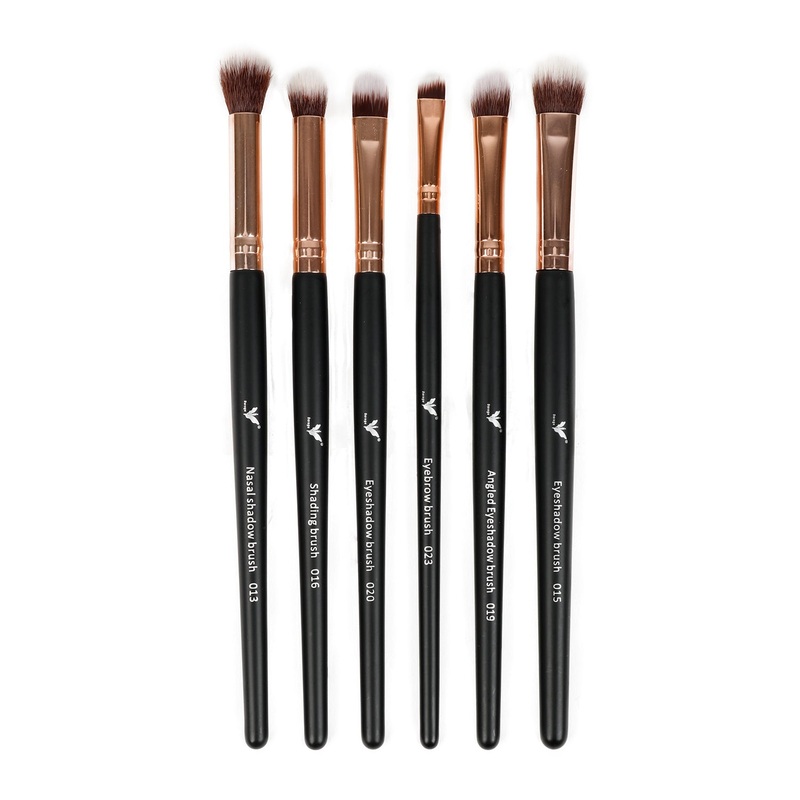 Black n Rose Gold Makeup Brush Kit 6pcs
