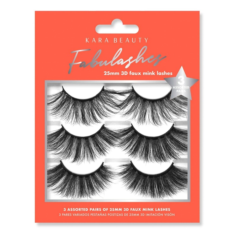 Kara Beauty Fabulashes 25mm 3D Faux Mink Lashes 3 Assorted Pairs