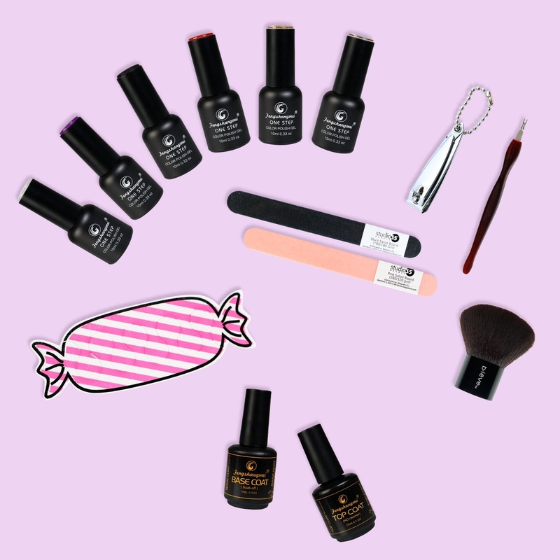 6 Colors Gel Nail Polish Kit with Essential Nail Tools_Sassy Berries