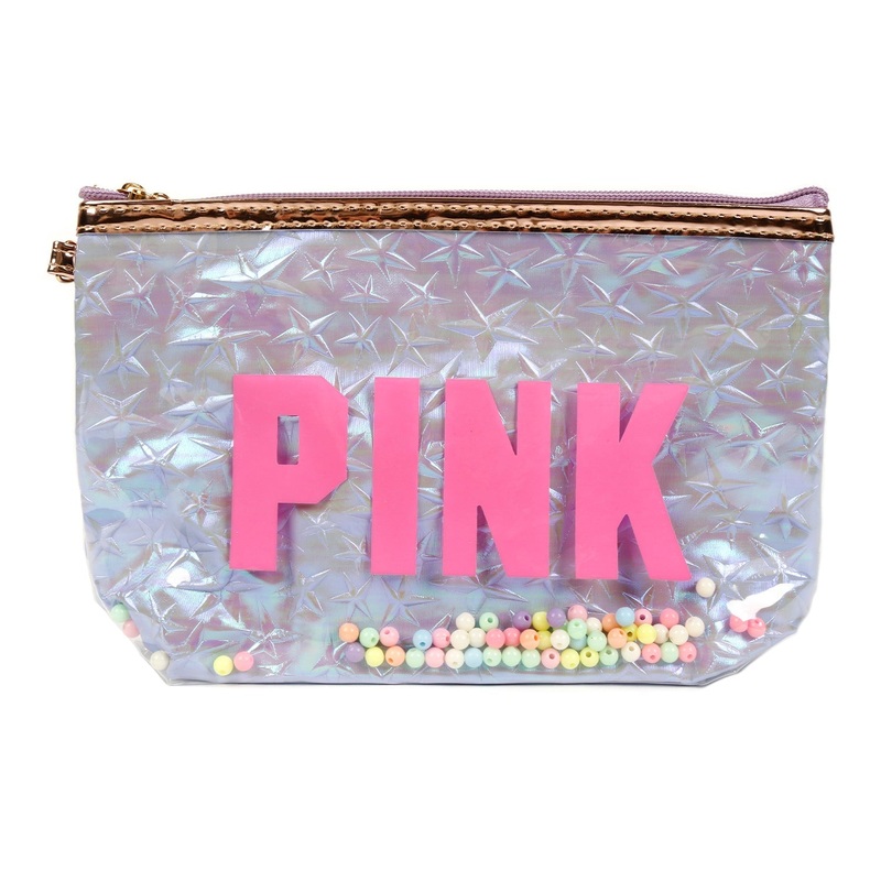 Pink Glitter Makeup Bag