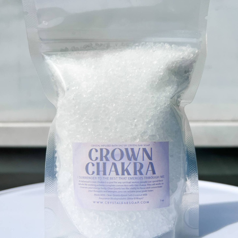 Crystal Bar Soap Crown Chakra Bath Salt – Quartz Crystal Infused