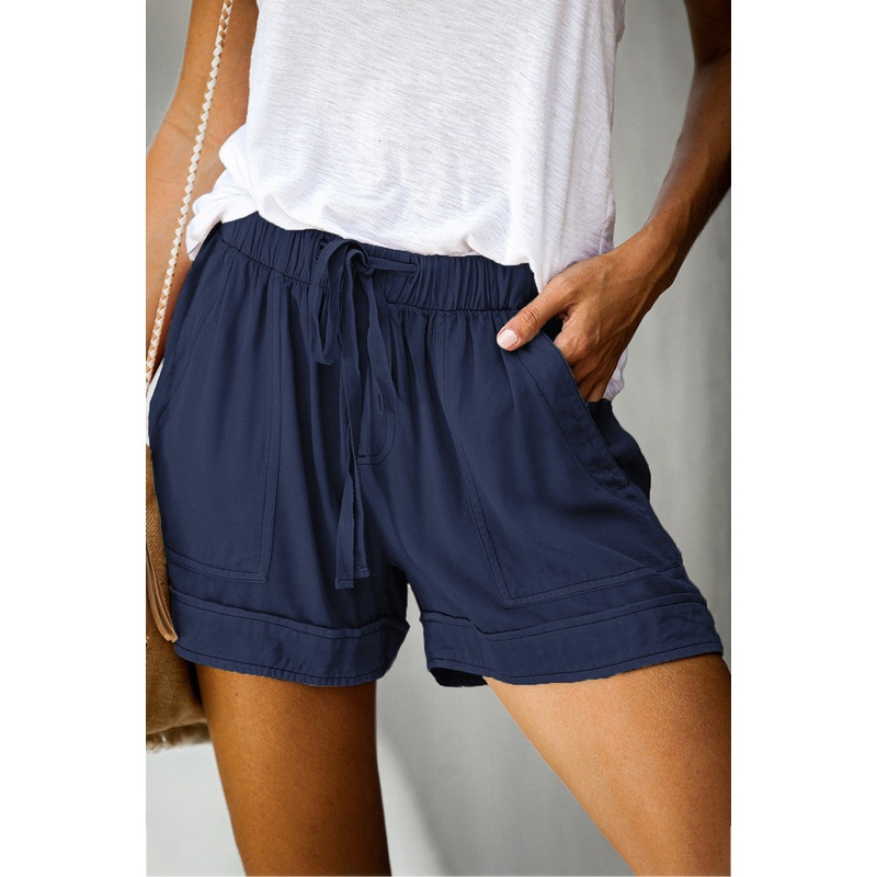 Blue Strive Pocketed Tencel Shorts