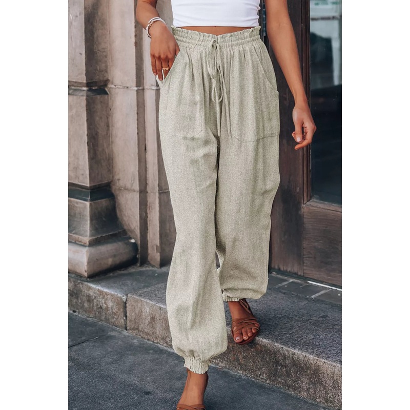 Casual Drawstring High Waist Pockets Joggers