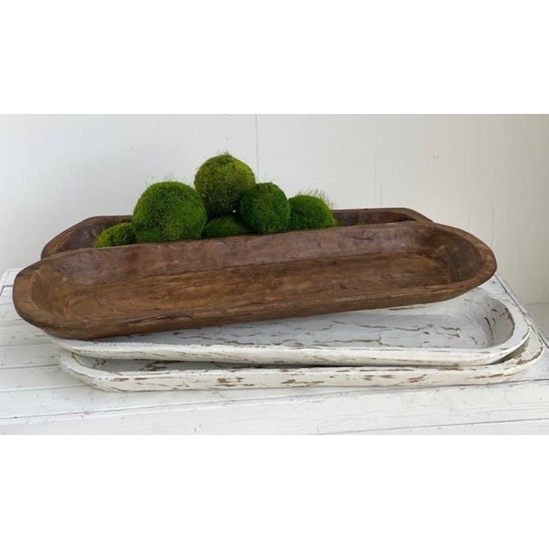 Forever Green Art –  White Large Carved Bowl