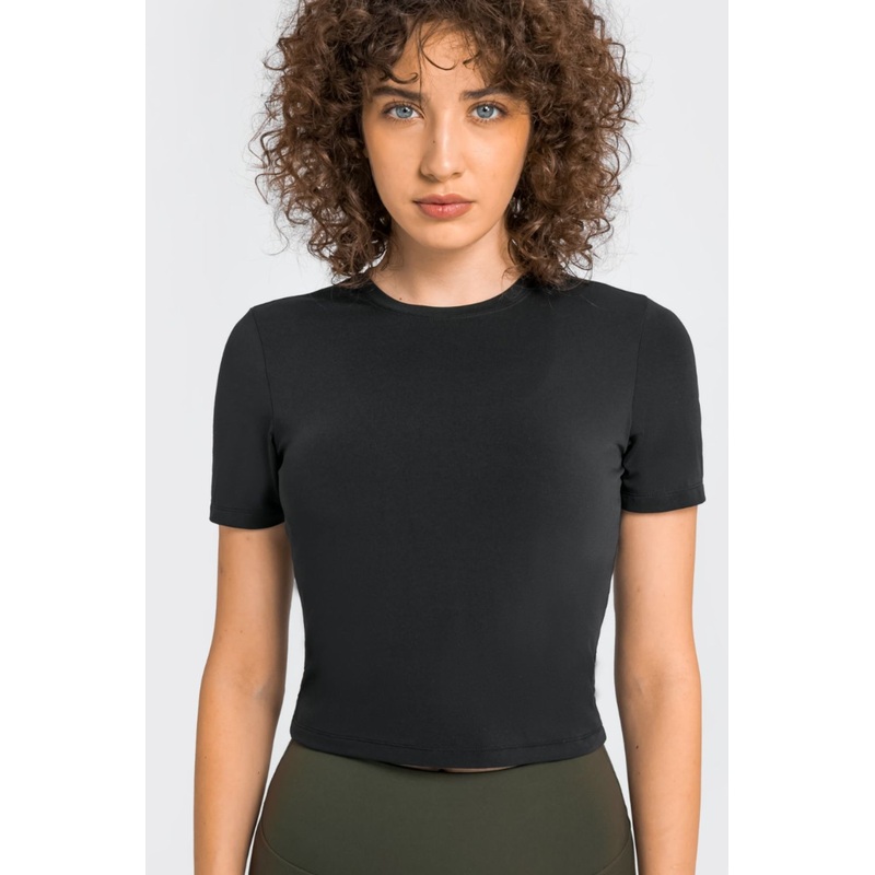 Round Neck Short Sleeve Yoga Tee