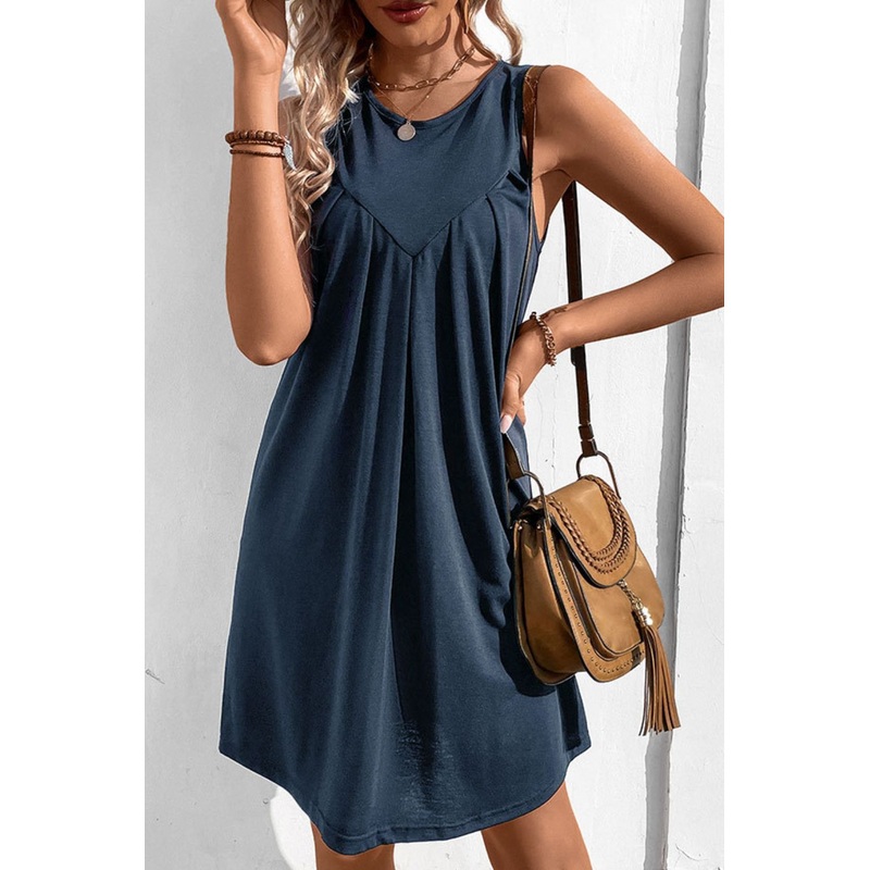 Round Neck Sleeveless Mini Dress