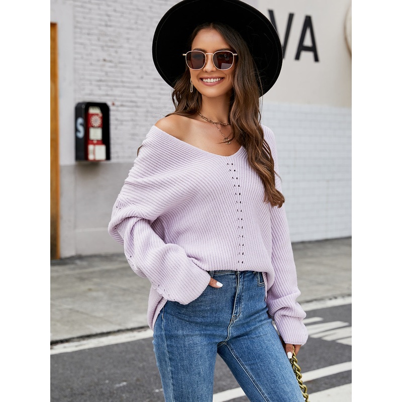 V-Neck Rib-Knit Top