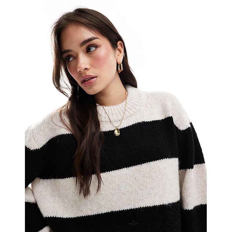 ASOS DESIGN oversized crew neck sweater in stripe