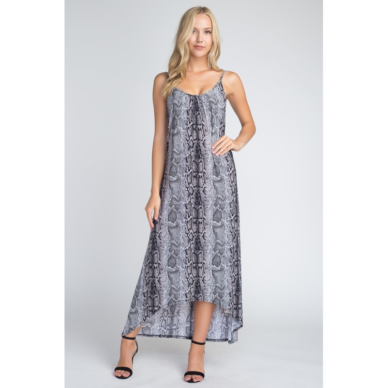 Women’s Snakeskin Print Maxi Tank Dress
